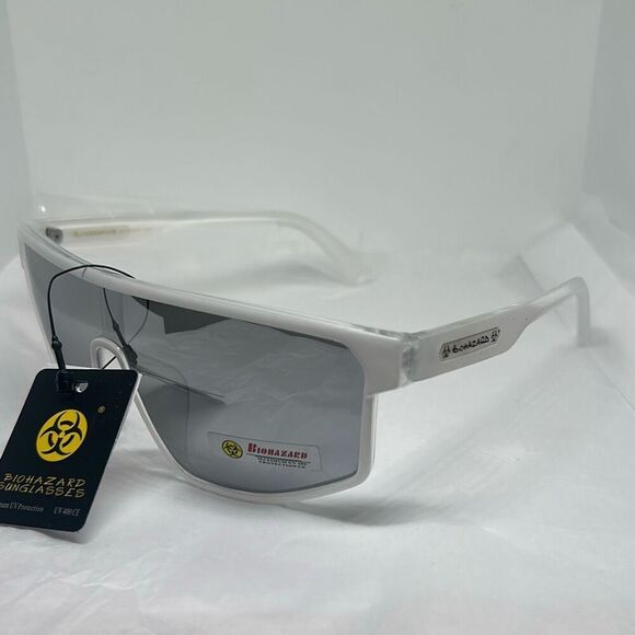 Biohazard Mirrored Shield Sunglasses – Model BZ66302 - Picture 1 of 3